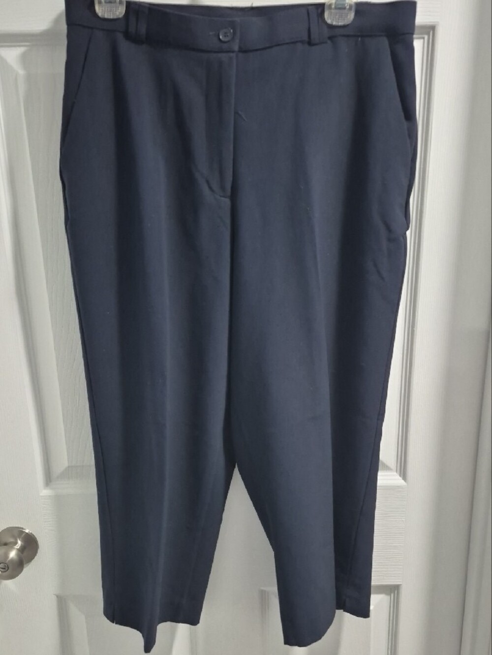 Investments Women's Navy Dress Capris Pants - Tailored Pleat Front - Picture 5 of 6